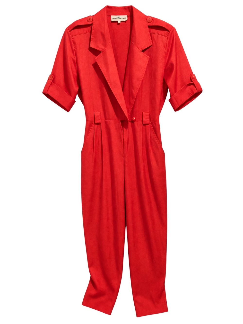 Vintage 80s Westbound Red Short Sleeve Utility Jumpsuit! Sz.12
